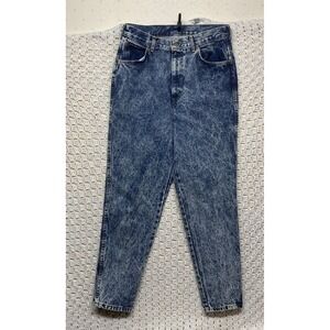 Vtg  Chic Mom Jeans‎ Women size 16 Blue Denim High Rise Acid Stone Wash Usa Made